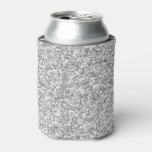 Silver Glitter Printed Can Cooler at Zazzle