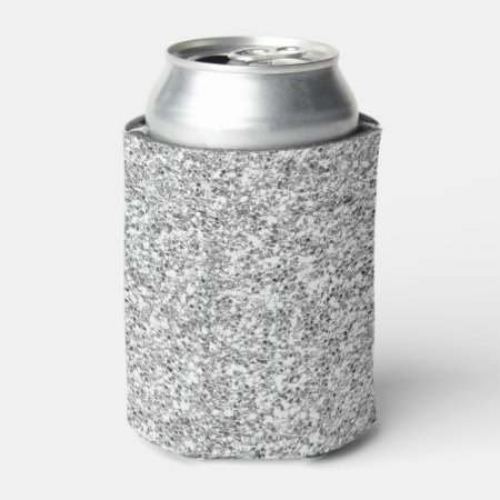 Silver Glitter Printed Can Cooler