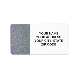 Silver Glitter Printed Label