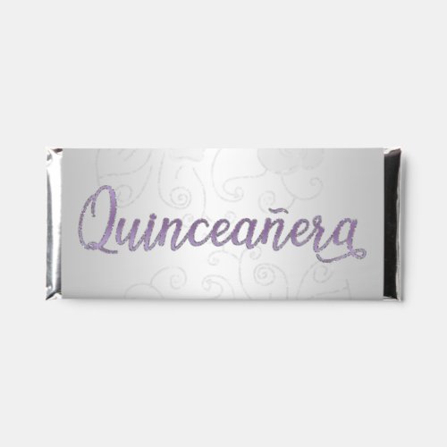 Silver Glitter Purple QUINCEAERA  Hershey Bar Favors