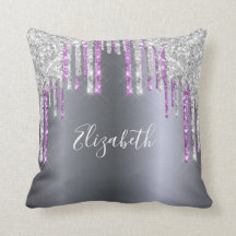 purple and silver pillows