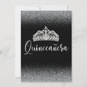 Silver Glitter, Quinceanera Invitations (Back)