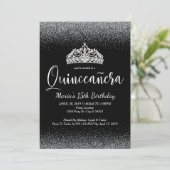 Silver Glitter, Quinceanera Invitations (Standing Front)