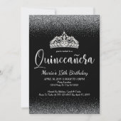 Silver Glitter, Quinceanera Invitations (Front)