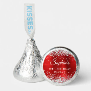 Silver Glitter Red Foil 50th Birthday Hershey®'s Kisses®