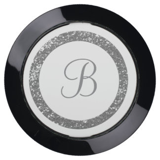 Silver Glitter Ring Custom Monogram USB Charging Station