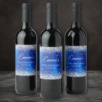 Silver Glitter Royal Blue Foil 75th Birthday