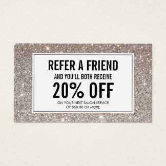 Silver Glitter Salon Referral Card