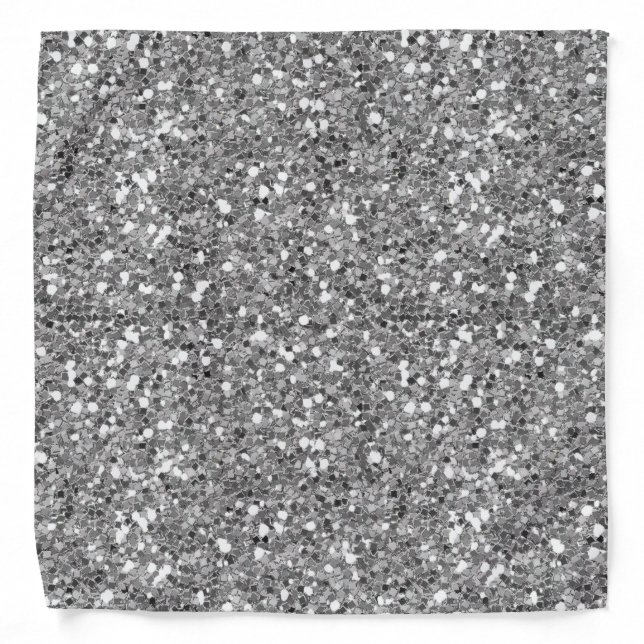 Silver Glitter Sequin Look PRetty Bandana (Front)