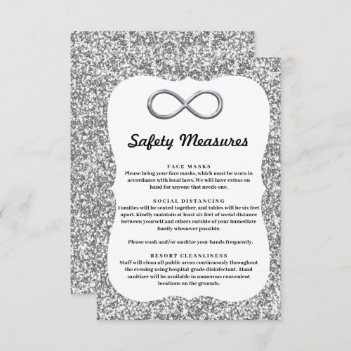 Silver Glitter Silver Infinity Safety Measures Enclosure Card