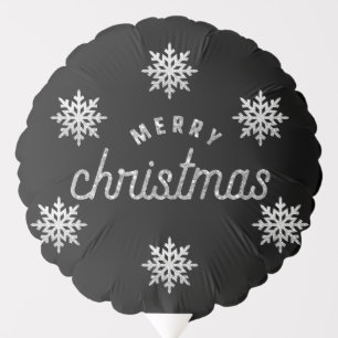 Silver Glitter Snowflake Balloon