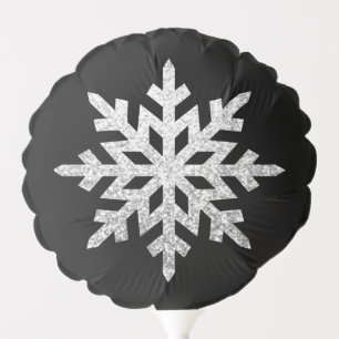 Silver Glitter Snowflake Balloon