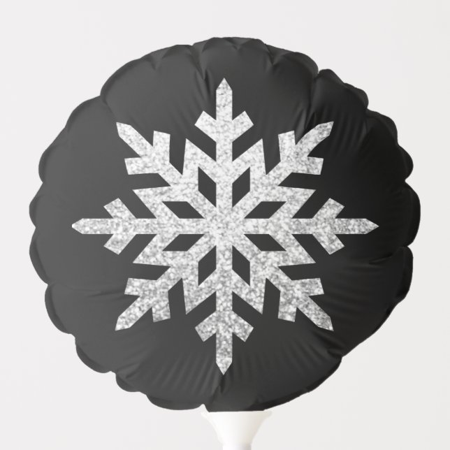 Silver Glitter Snowflake Balloon (Front)