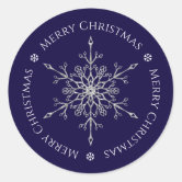 Merry Christmas Snowflake Stickers/Envelope Seals