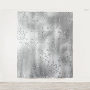 Silver Glitter Snowflake Photo  Backdrop