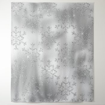 Silver Glitter Snowflake Photo  Backdrop by ChristmasBellsRing at Zazzle