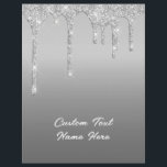 Silver Glitter Sparkle Drips Text Name Letterhead<br><div class="desc">Custom Text Silver Gray Glitter Sparkle Drips Wedding or Party Supplies / Gift - Add Your Unique Text / Name or Remove Text - Make Your Special Gift - Resize and move or remove and add text / elements with customization tool. Design by MIGNED. Please see my other projects /...</div>