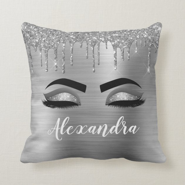 glitter pillow with name