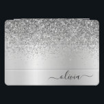 Silver Glitter Sparkle Glam Metal Monogram Name<br><div class="desc">Silver Faux Foil Metallic Sparkle Glitter Brushed Metal Monogram Name Laptop Case. This makes the perfect sweet 16 birthday,  wedding,  bridal shower,  anniversary,  baby shower or bachelorette party gift for someone that loves glam luxury and chic styles.</div>