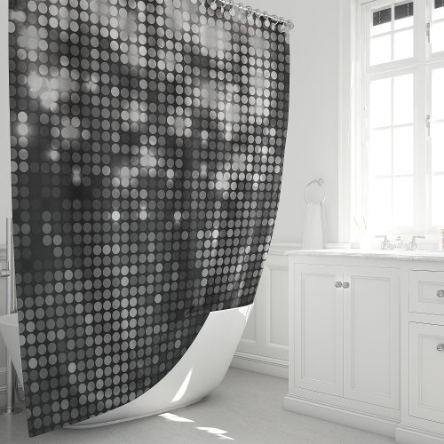 Silver Glitter Sparkle Glam Shower Curtain