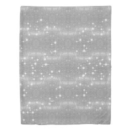 Silver Glitter Sparkle Metal Metallic Look Duvet Cover