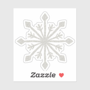 Silver Glitter Sparkle Snowflake Sticker
