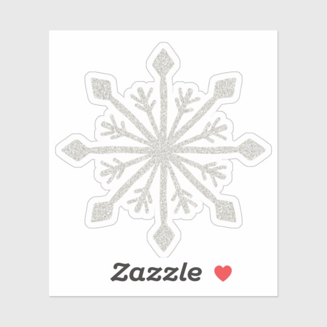 Silver Glitter Sparkle Snowflake Sticker (Sheet)