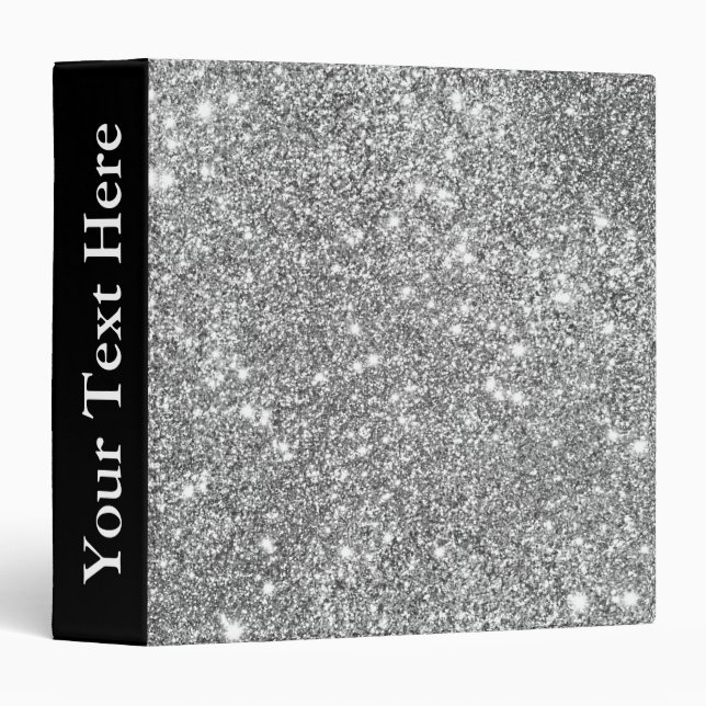 Silver Glitter Sparkles Binder (Front/Spine)