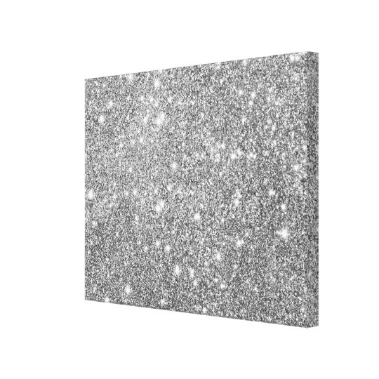 Silver Glitter Sparkles Canvas Print