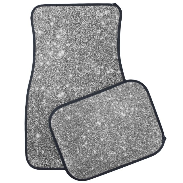 Silver Glitter Sparkles Car Mat (Set)
