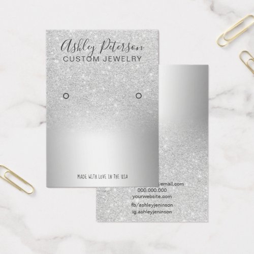 Silver glitter sparkles chic earring display