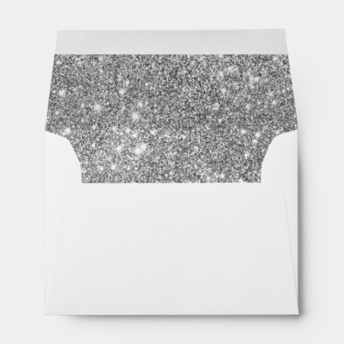 Silver Glitter Sparkles Envelope
