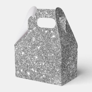 Silver Glitter Sparkles Favor Boxes