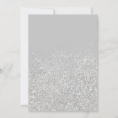 Silver glitter sparkles gray chic Quinceañera Invitation (Back)