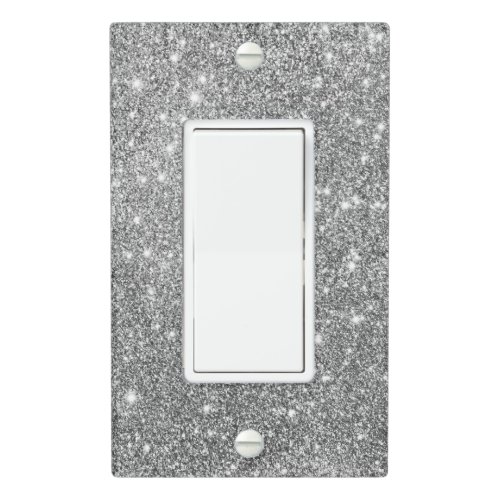 Silver Glitter Sparkles Light Switch Cover