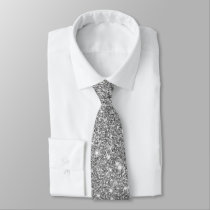 Silver Glitter Sparkles Neck Tie Silver Glitter Sparkles Neck Tie