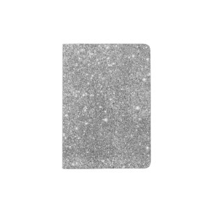 Silver Glitter Sparkles Passport Holder