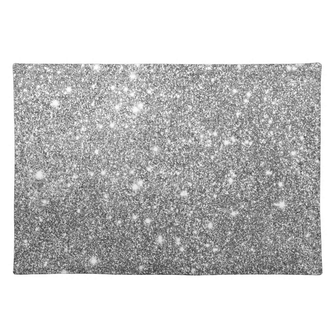 Silver Glitter Sparkles Placemat Zazzle