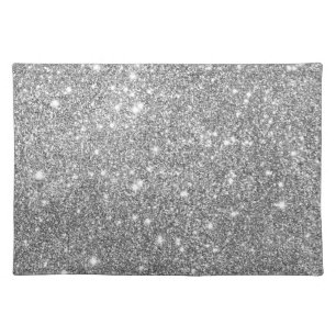 Silver Glitter Sparkles Placemat
