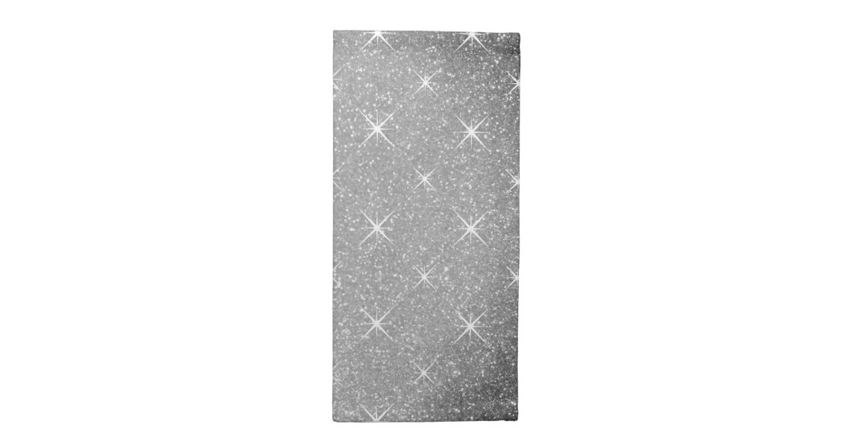 Silver glitter sparkles print cotton cloth napkins