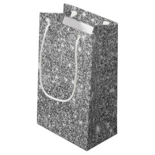 Silver Glitter Sparkles Small Gift Bag