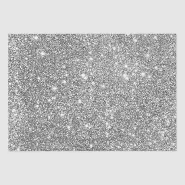 Silver Glitter Sparkles Tissue Paper (Front)