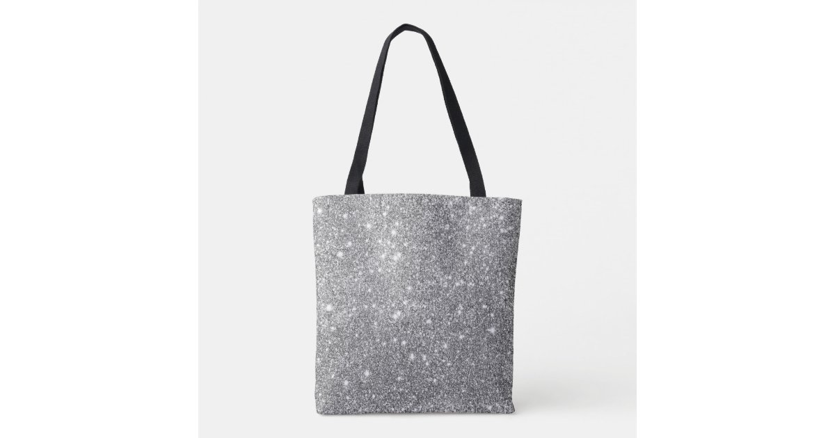 Silver Glitter Sparkles Tote Bag | Zazzle
