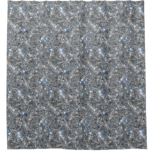 Silver Glitter Sparkles Wedding Shower Curtain