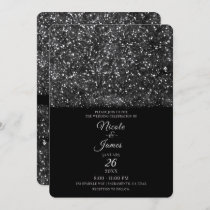 Silver Glitter Sparkling Lights Wedding Invitation