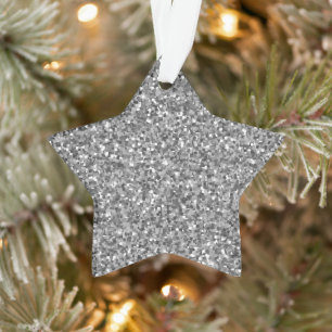 Silver Glitter Star Ornament