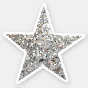 silver glitter star Sticker for Sale by annatom24