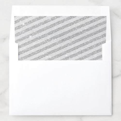 Silver Glitter Stripes Envelope Liner