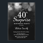 Silver Glitter Surprise 40th Birthday Invitation<br><div class="desc">Silver Glitter Surprise 40th Birthday Invitation Card. Adult Birthday. Silver Glitter Bokeh Background. 13th 15th 16th 18th 10th 21st 30th 40th 50th 60th 70th 80th 90th 100th. Any Age. For further customization,  please click the "Customize it" button and use our design tool to modify this template.</div>