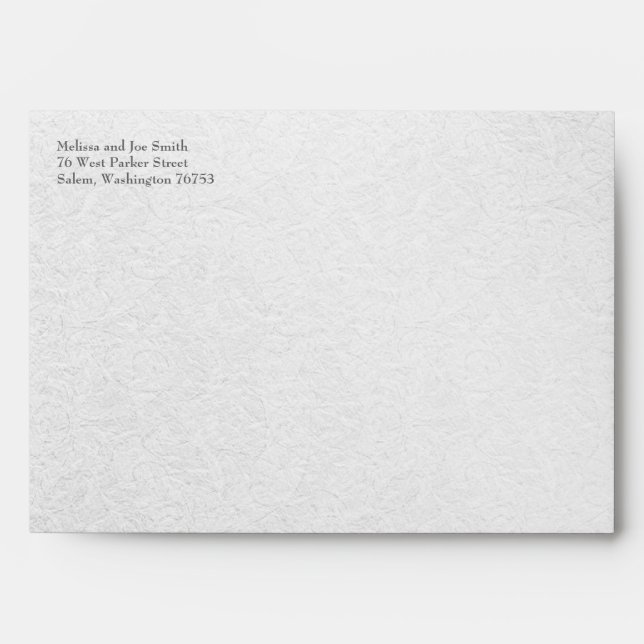 Silver glitter swirls + purple jewels A7 envelope (Front)